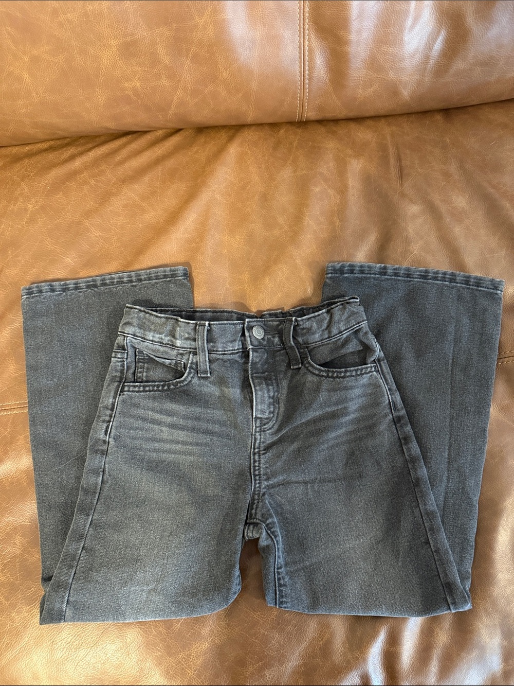 Girls Oldnavy Black Washed Jeans - Baggy Wide Leg